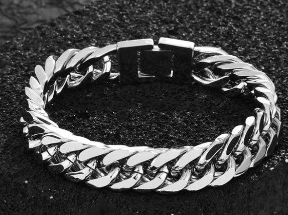 Titanium Steel Double Buckle Bracelet For Men by GJG Denim