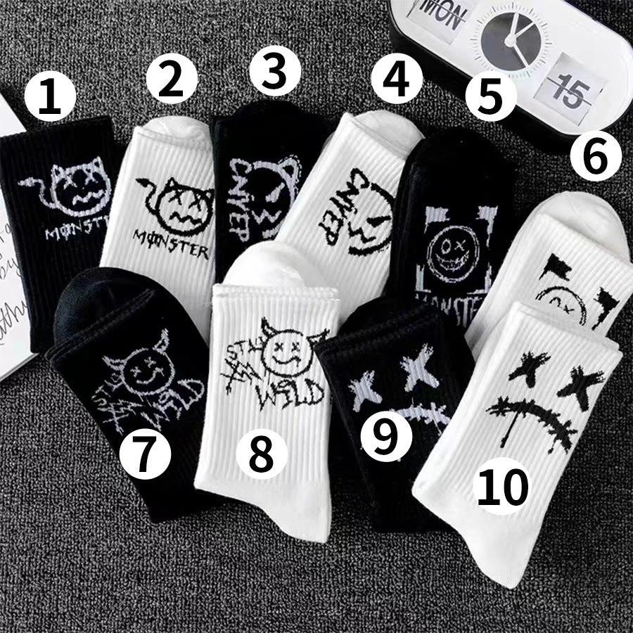 Men's Black And White Socks by GJG Denim