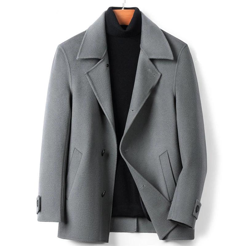 Men's Double-faced Woolen Fashion Coat by GJG Denim
