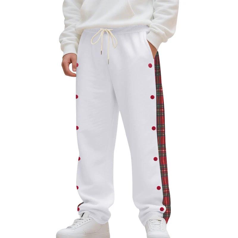 Simple Stitching Casual Sports Breasted Sweatpants by GJG Denim