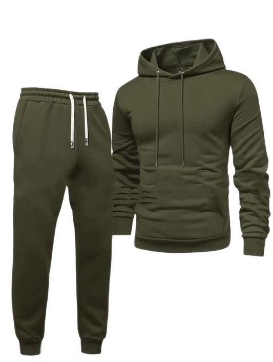 Men's Hooded Sweatshirt And Sweatpants Sports Suit by GJG Denim