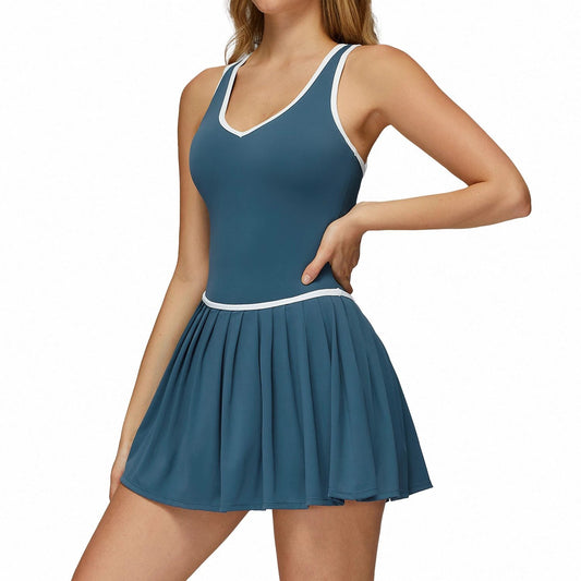 Fake Two-piece Anti-exposure Dress Outdoor Sports Women by GJG Denim
