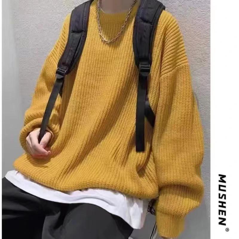 Loose Casual Retro Trendy Underwear Crew Neck Sweater by GJG Denim