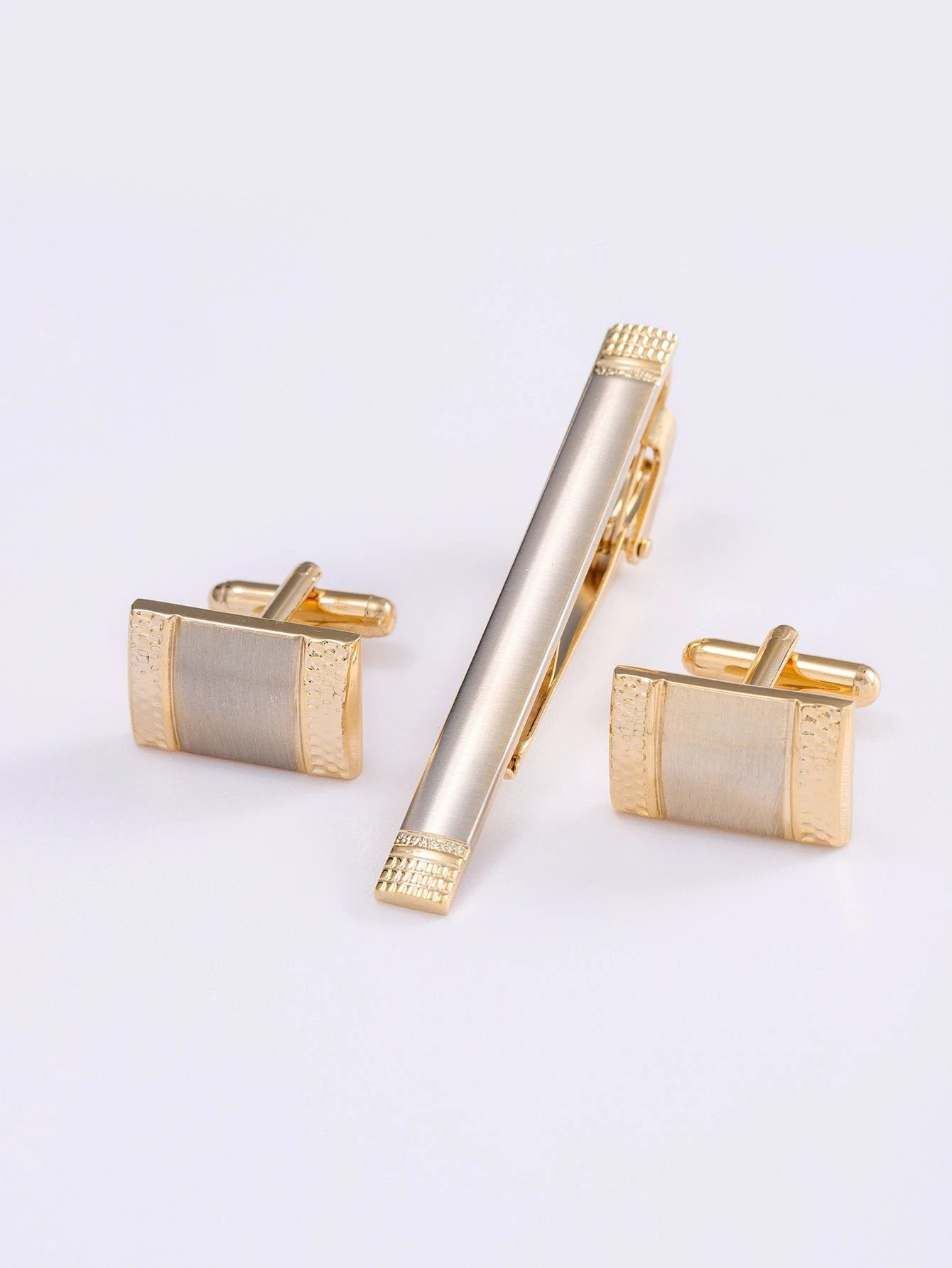 Men's Formal Business Cufflinks And Tie Clip Set by GJG Denim