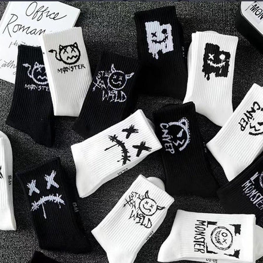 Men's Black And White Socks by GJG Denim