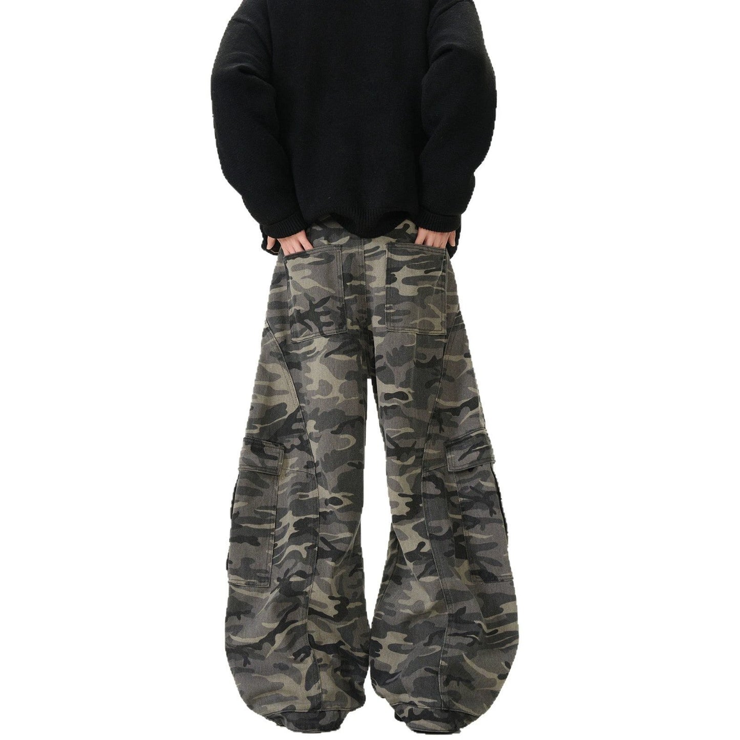 Men's Camouflage Loose Casual Retro Machete Jeans by GJG Denim