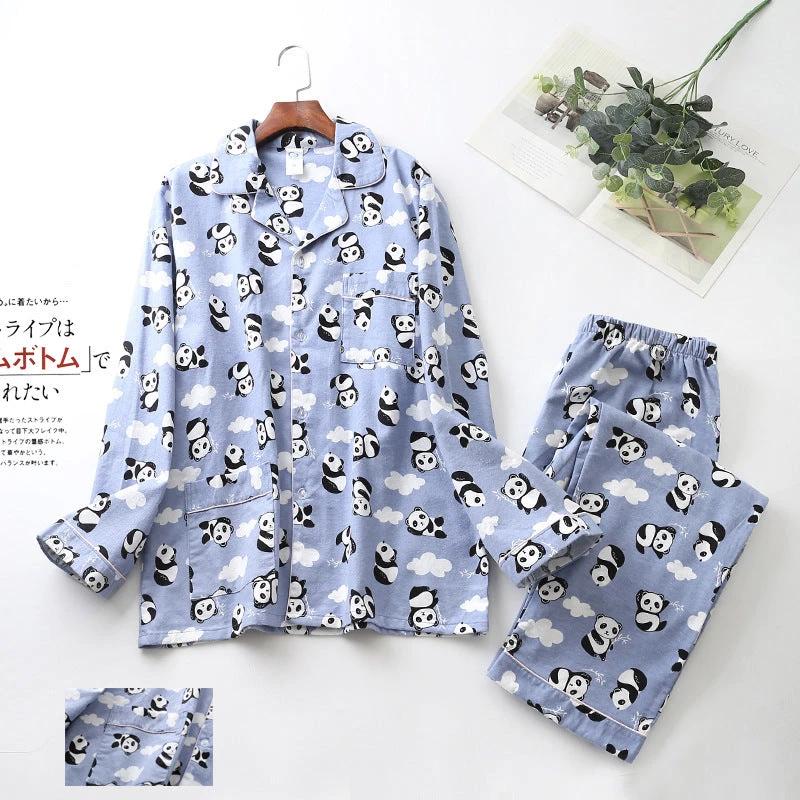 Men's Printed Long-sleeved Pajama Set by GJG Denim