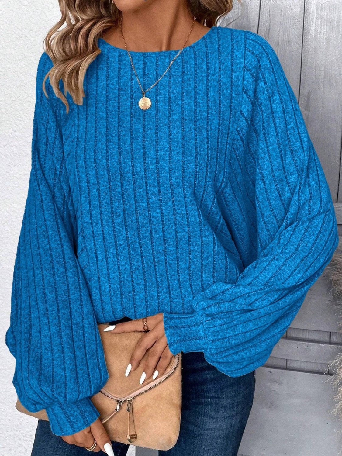 Plus Size Round Neck Batwing Sleeve T-Shirt by Lady Ros