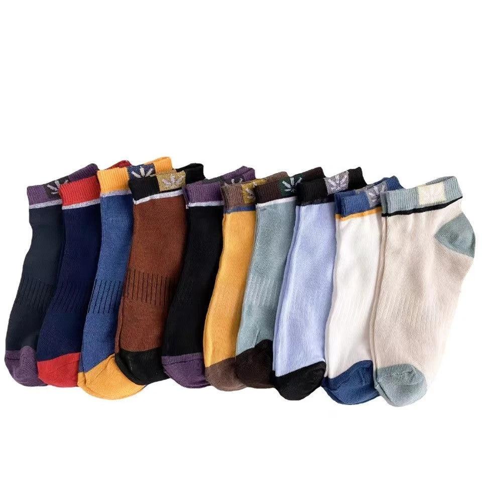 Short Color Matching Ankle Athletic Socks For Men (pack of 10) by GJG Denim