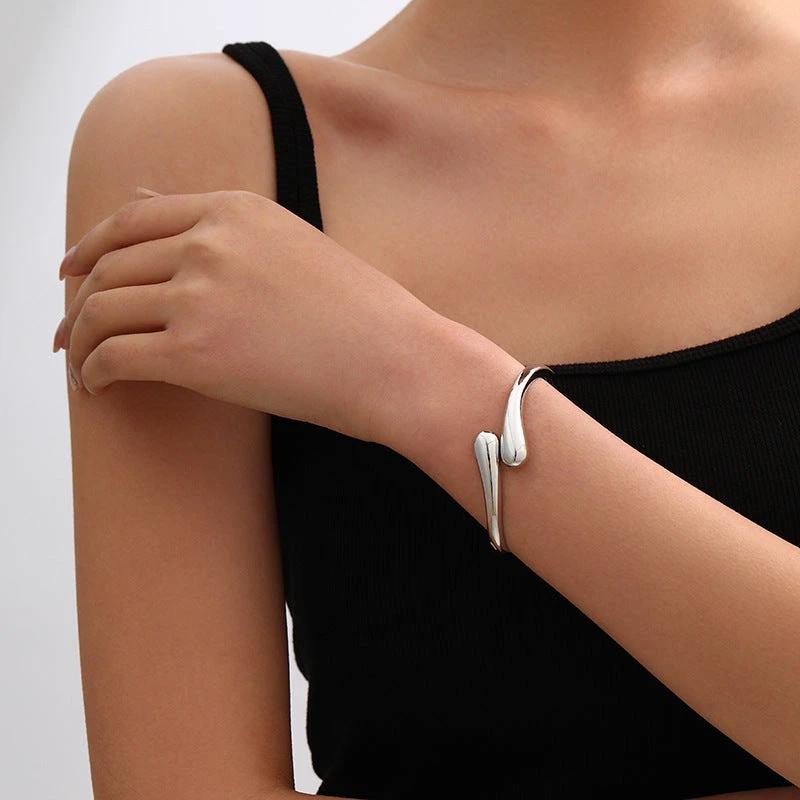 Metal Irregular Lava Bracelet For Women Fashion Special-interest Open-end Polished by GJG Denim