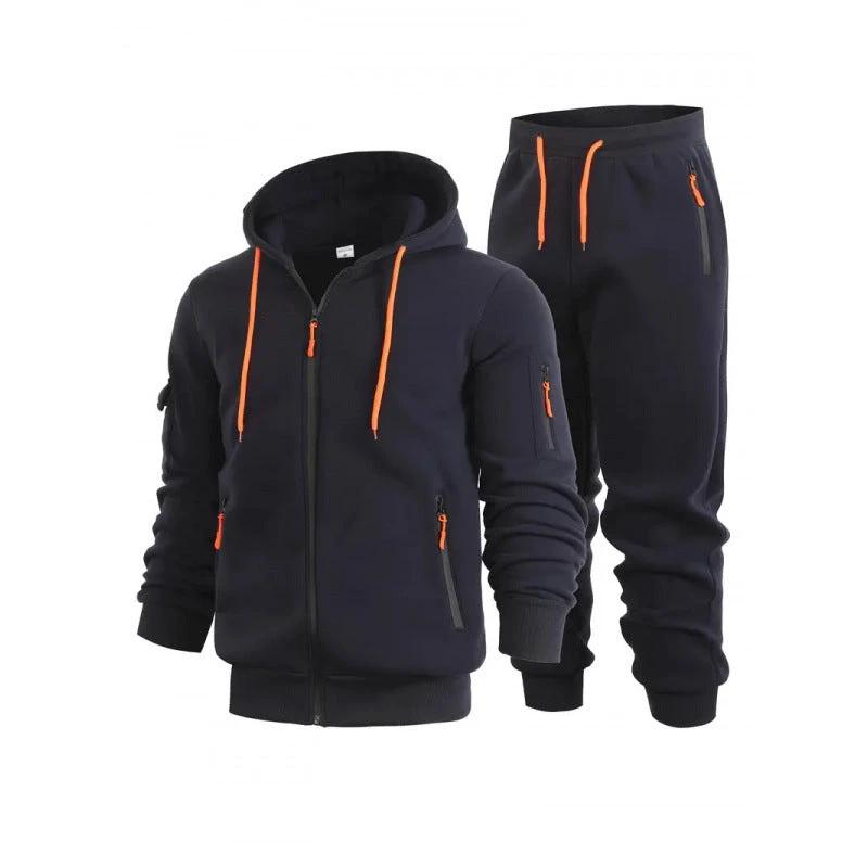 Men's Zip-Up Hoodie With Arm Pockets And Sweatshirt by GJG Denim