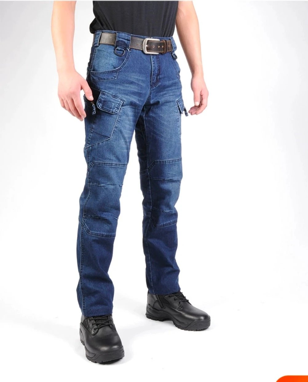 Men's Tactical Straight Leg Slim Jeans by GJG Denim