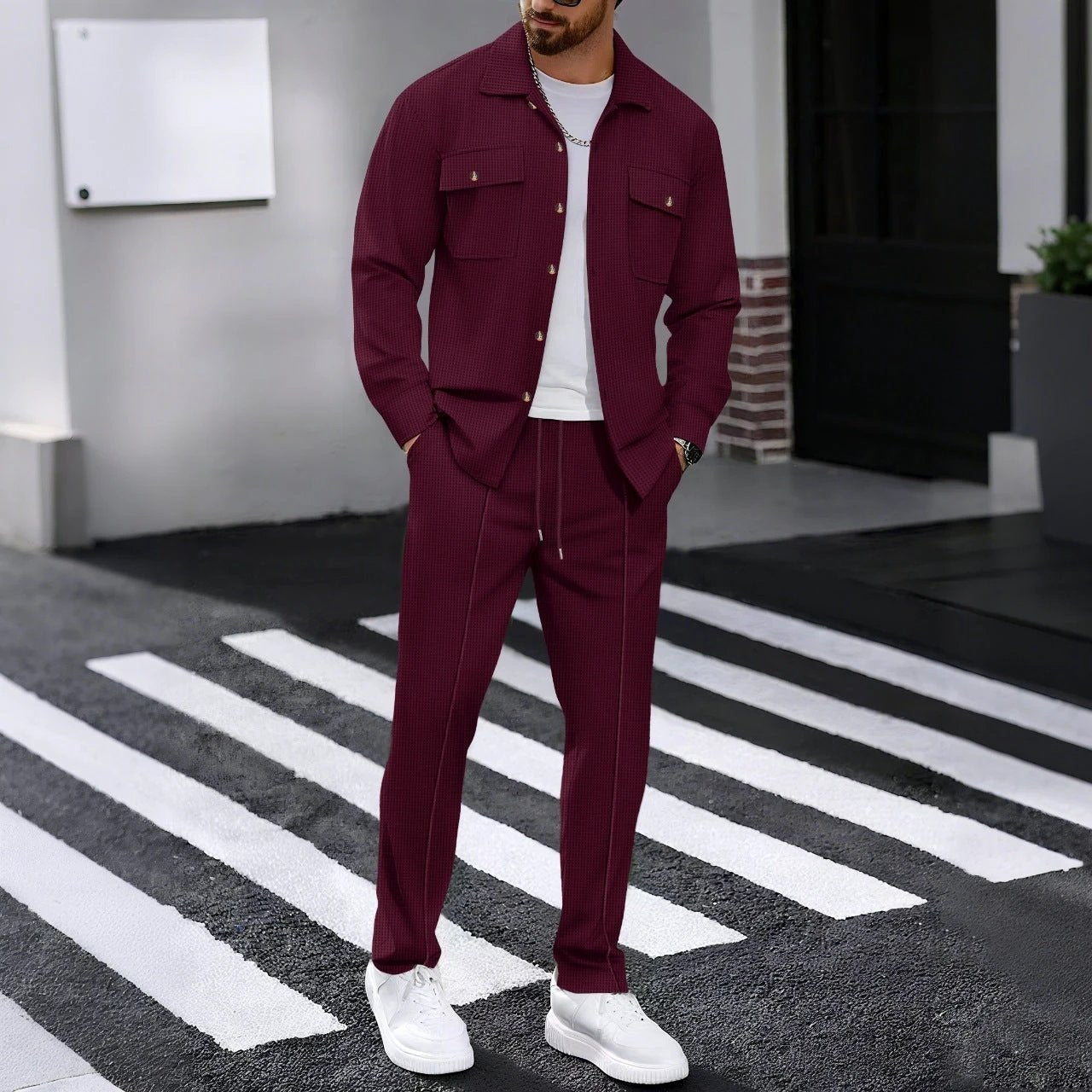 Long-sleeved Casual Men's Leisure Suit by GJG Denim