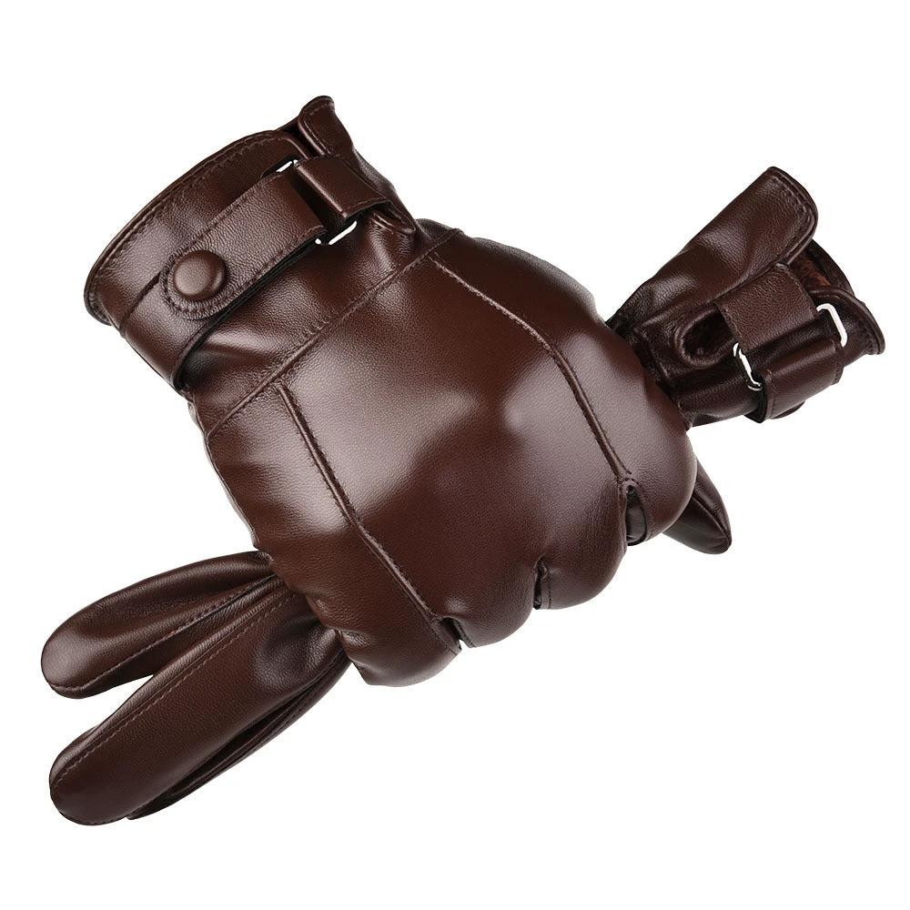 PU Leather Gloves For Men by GJG Denim