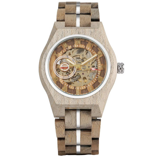 Openwork Roman Dial Automatic Mechanical Men's Watch by GJG Denim