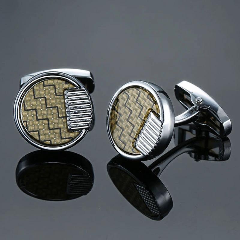 Men's Retro Pattern Cufflinks by GJG Denim