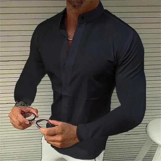 Men's Stand Up Collar Shirt by GJG Denim