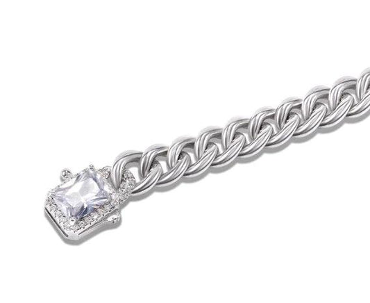 Men's S925 Sterling Silver Cuban Bracelet by GJG Denim