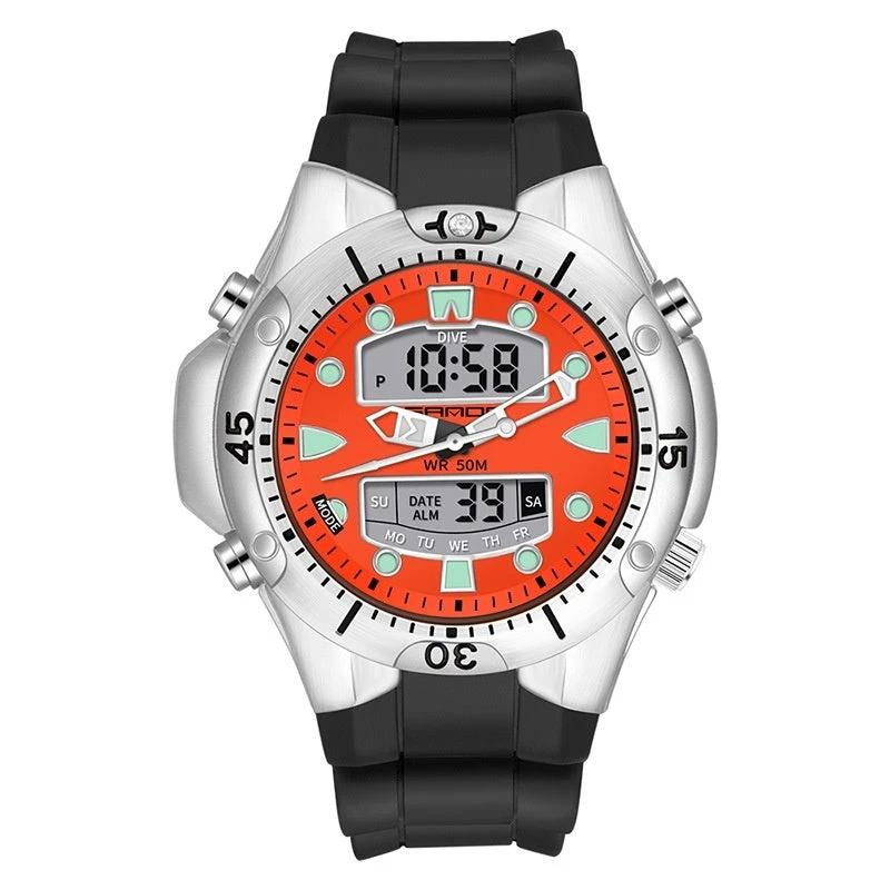Sports Multifunctional Outdoor Waterproof Large Dial Watch For Men by GJG Denim