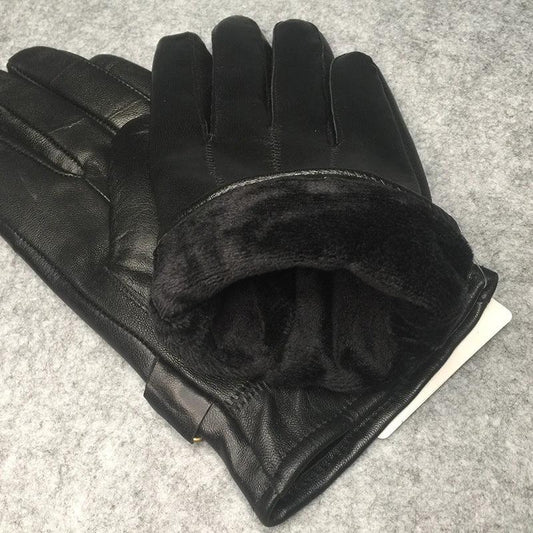 Men's Warm Faux Leather Gloves by GJG Denim