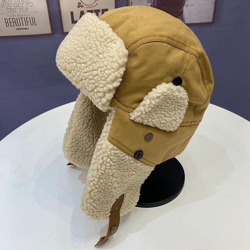 Men's Anti-chill Ear Protection Plush Cotton Thunderbolt Hat by GJG Denim