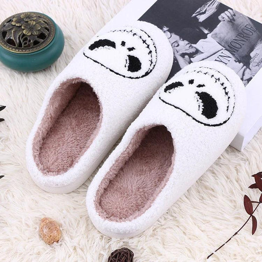 Men's Halloween Skull-smirk Non-slip Slippers by GJG Denim