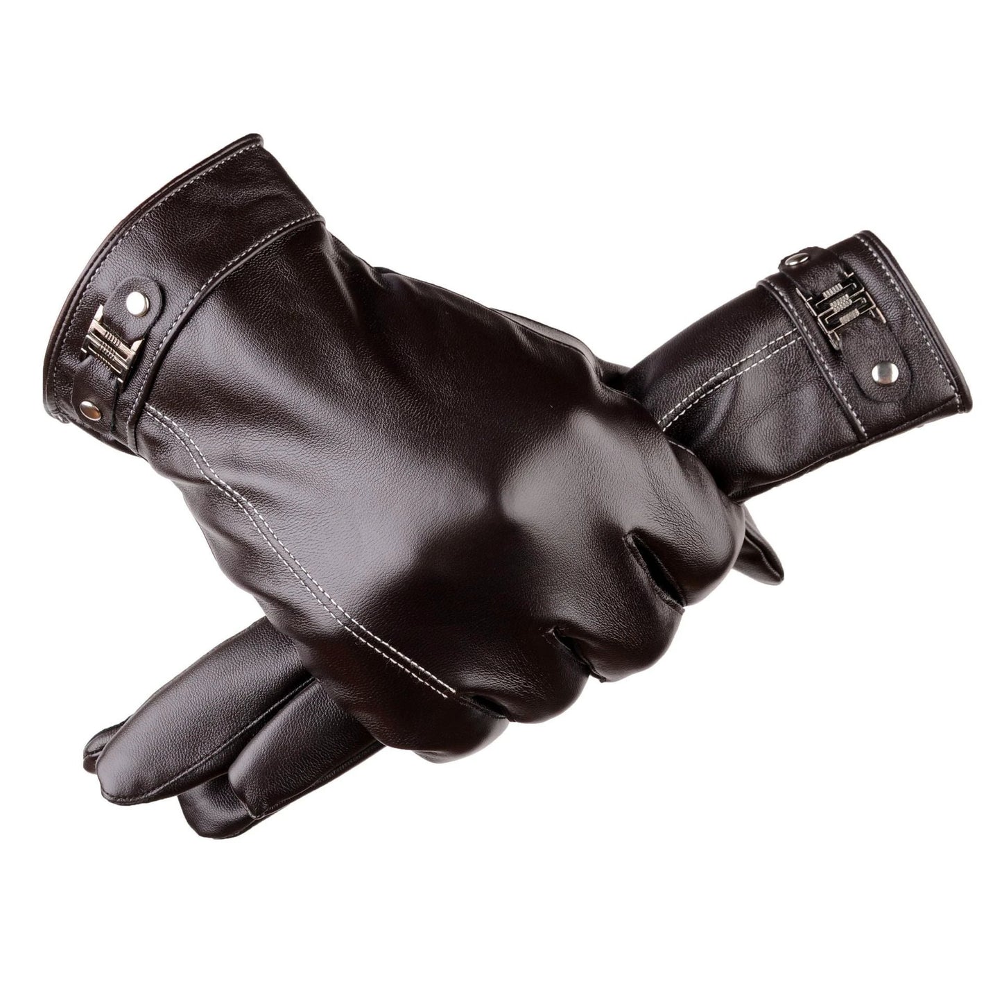 Men's Thick Fleece-lined Warm Touch Screen Gloves by GJG Denim