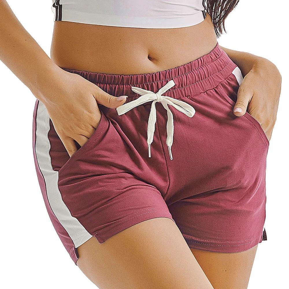 Summer Sports Shorts Gym Running Women Cycling Drawstring Shorts Workout by GJG Denim