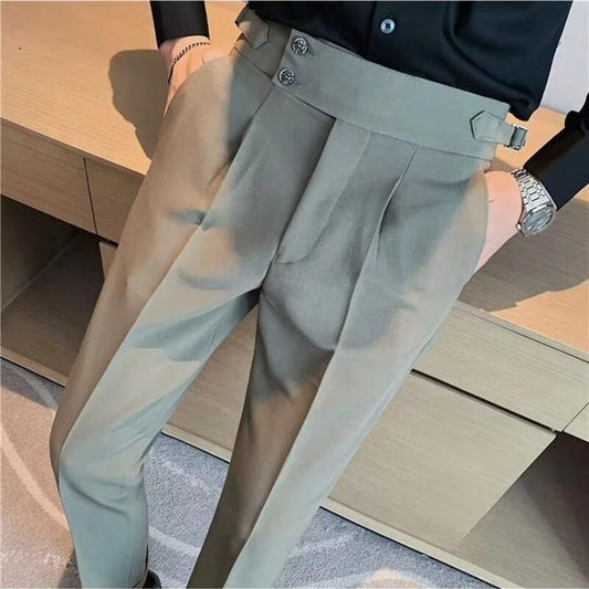 Mens British Style Business Casual Pants by GJG Denim