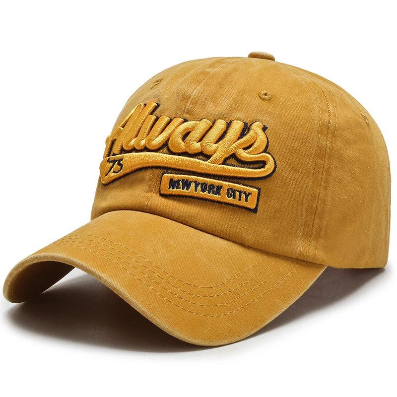 Washed Denim Casual Baseball Cap For Men by GJG Denim