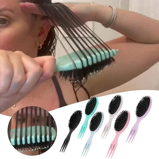 Curl Defining Bounce Hair Brush Barbershop Boar Bristle Comb Detangling Shaping Hairbrushes Professional Salon Home Styling Comb by GJG Denim