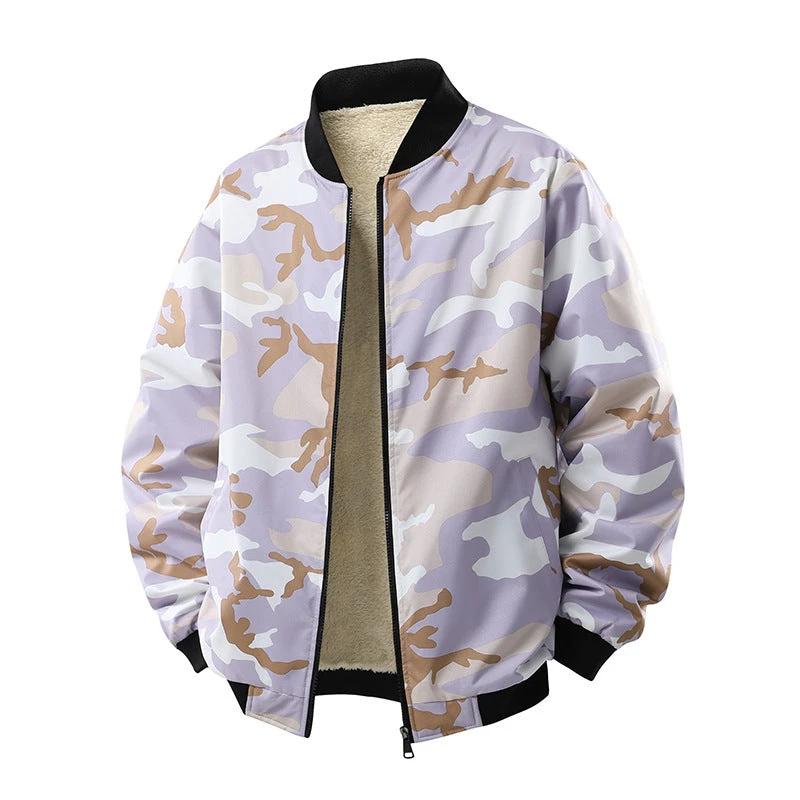Men's Fleece-lined Thick Casual Camouflage Jacket by GJG Denim