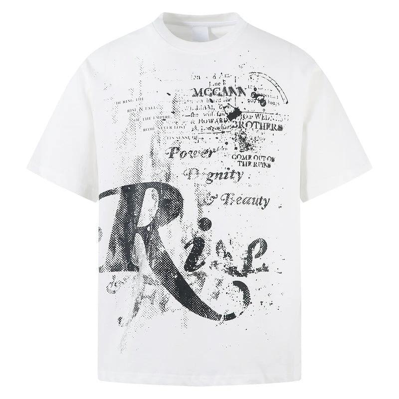Men's And Women's Letter Printing Casual Couple's Tops by GJG Denim