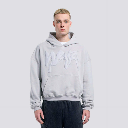 Hip Hop Letters Puff Print Hooded Top Autumn And Winter Personalized Long Sleeve Men's And Women's Pullover Sweater by GJG Denim
