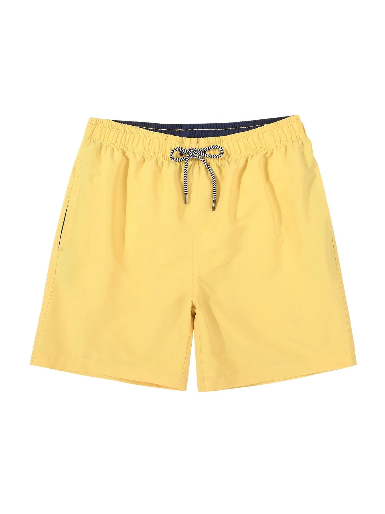 Solid Color Lined Men's Swim Trunks Relaxed Fit And Quick Drying by GJG Denim