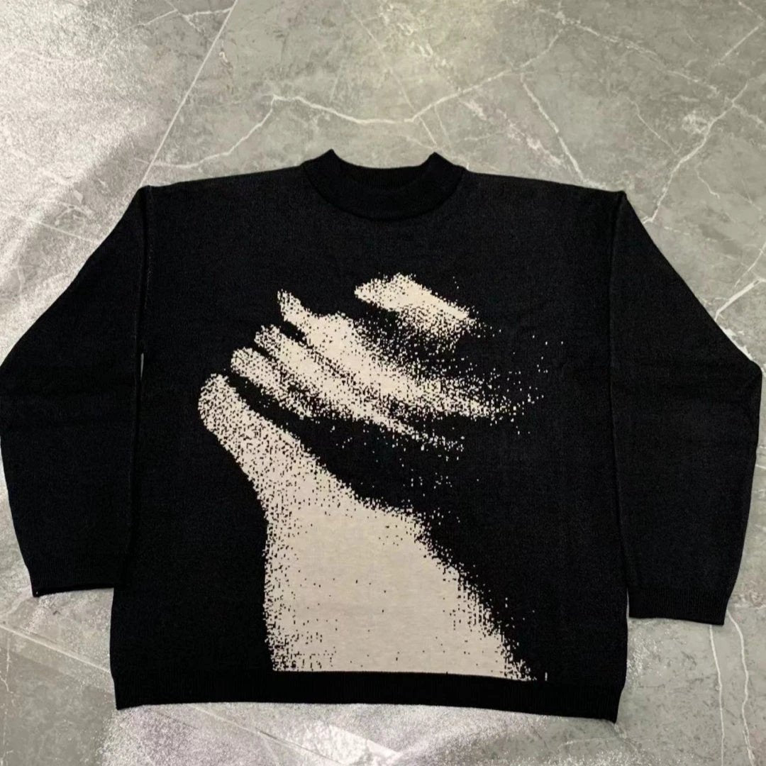 Men's Casual Round Neck Loose Pullover Sweater by GJG Denim