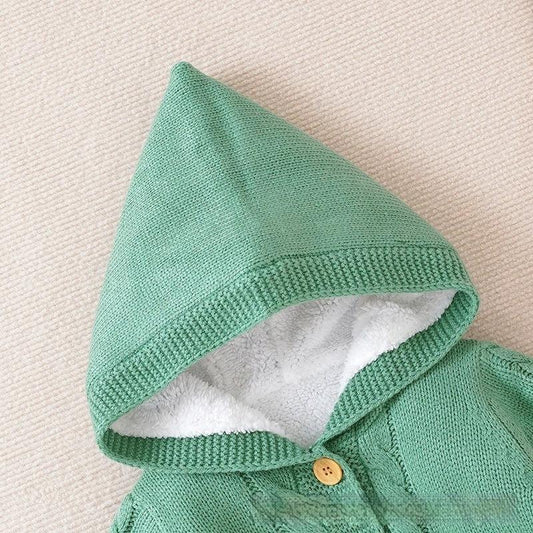 Baby Winter Thickened Knitting Jumpsuit Romper by GJG Denim