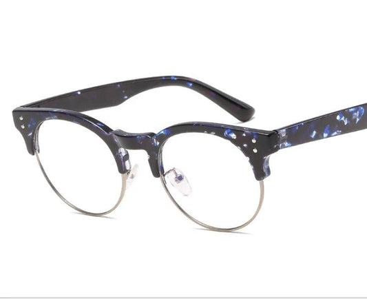 Men's Flat Mirror Glasses, With Retro Wood Grain Frame by GJG Denim