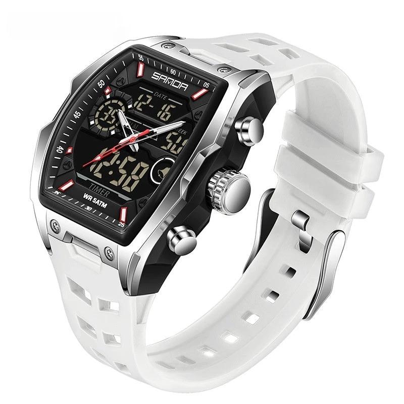 Multifunctional Cask-Shaped Luminous Sports Electronic Watch For Men by GJG Denim
