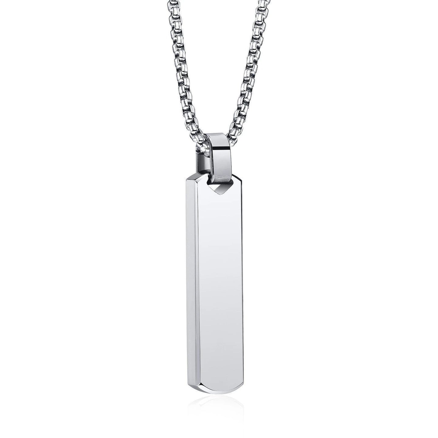 Stainless Steel Three-dimensional Rectangular Geometric Necklace For Men by GJG Denim