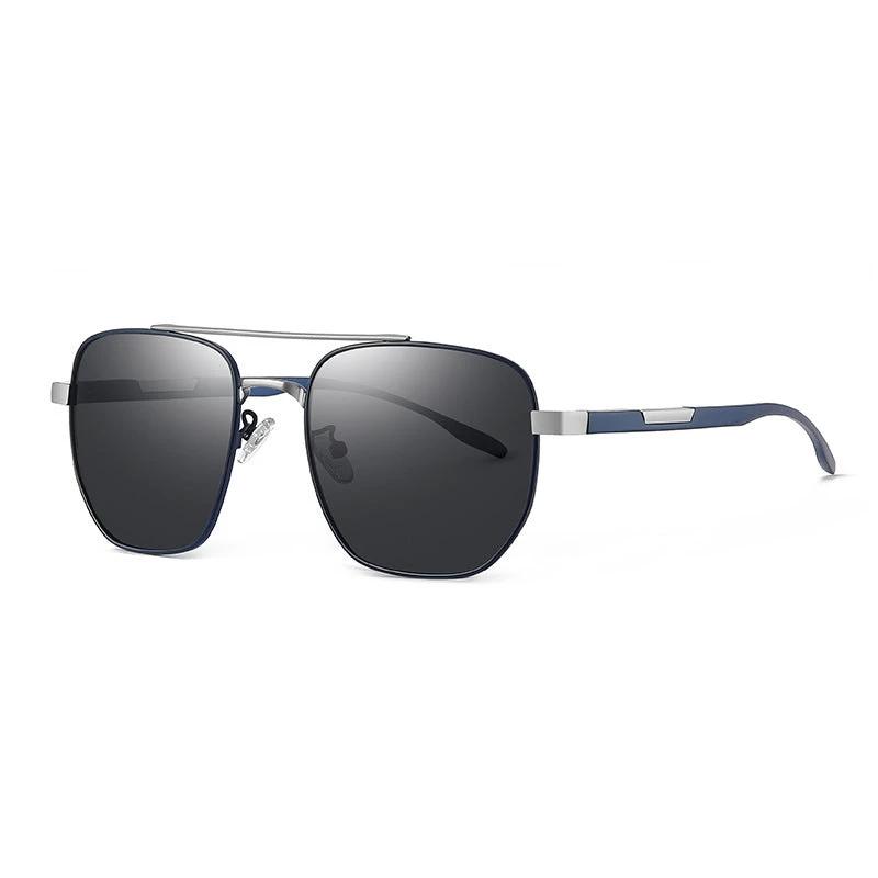 Men's Metal Aluminum Magnesium Spectacle Foot UV Protection Large Rim Sunglasses by GJG Denim