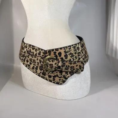 Chic AutumnWinter Horsehair Leopard-Print Fluffy Wide Belt by GJG Denim