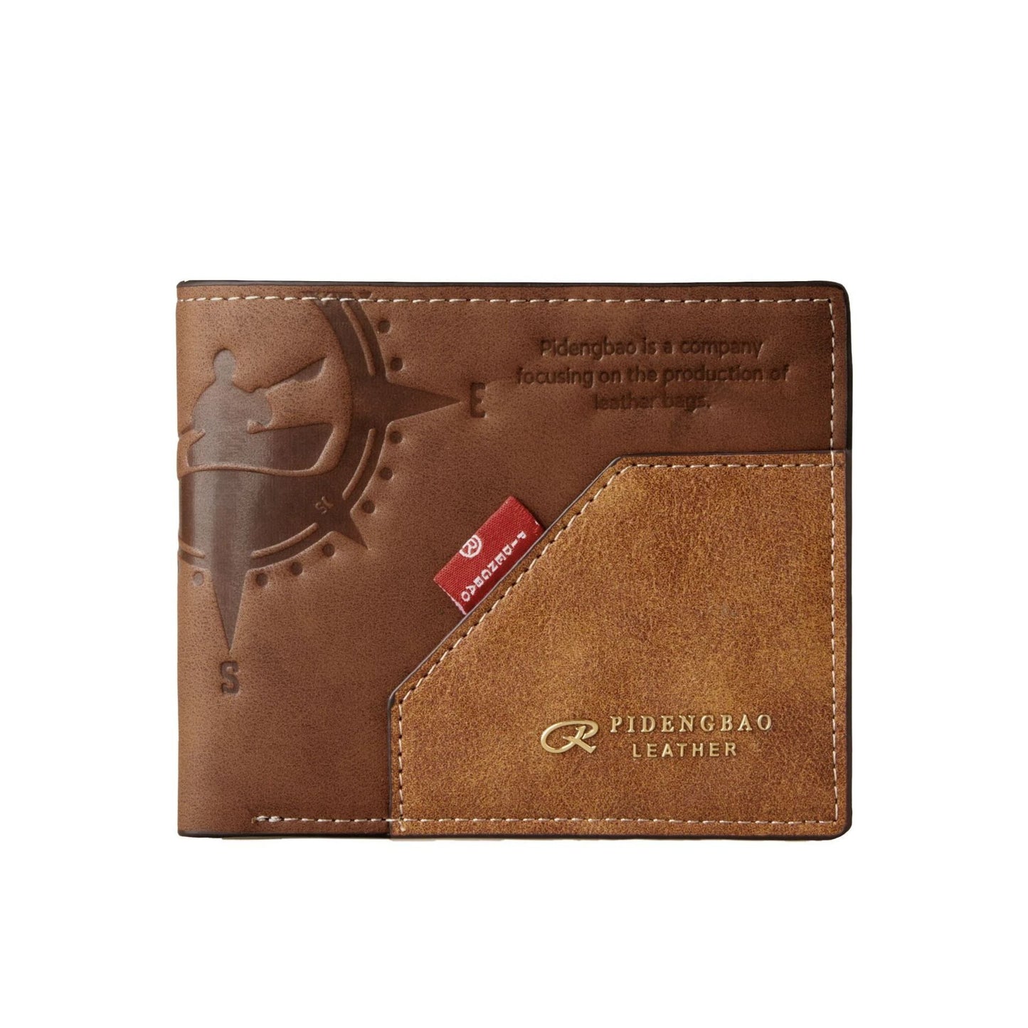 Multi-card-slot Large Capacity Pu Stitching Men's Retro Short Wallet by GJG Denim