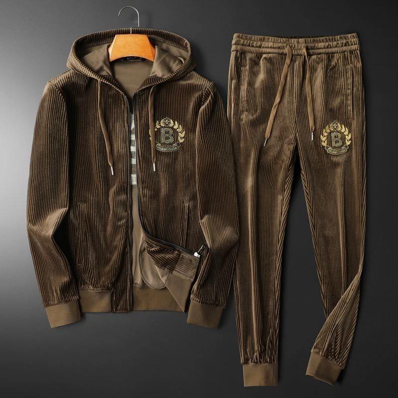 Men's Trendy Hooded Casual Sweatshirt And Jogger Set by GJG Denim