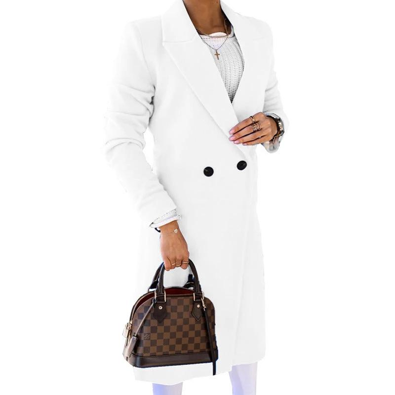 Minimalist Long Sleeve Lapel Button Split Coat by GJG Denim