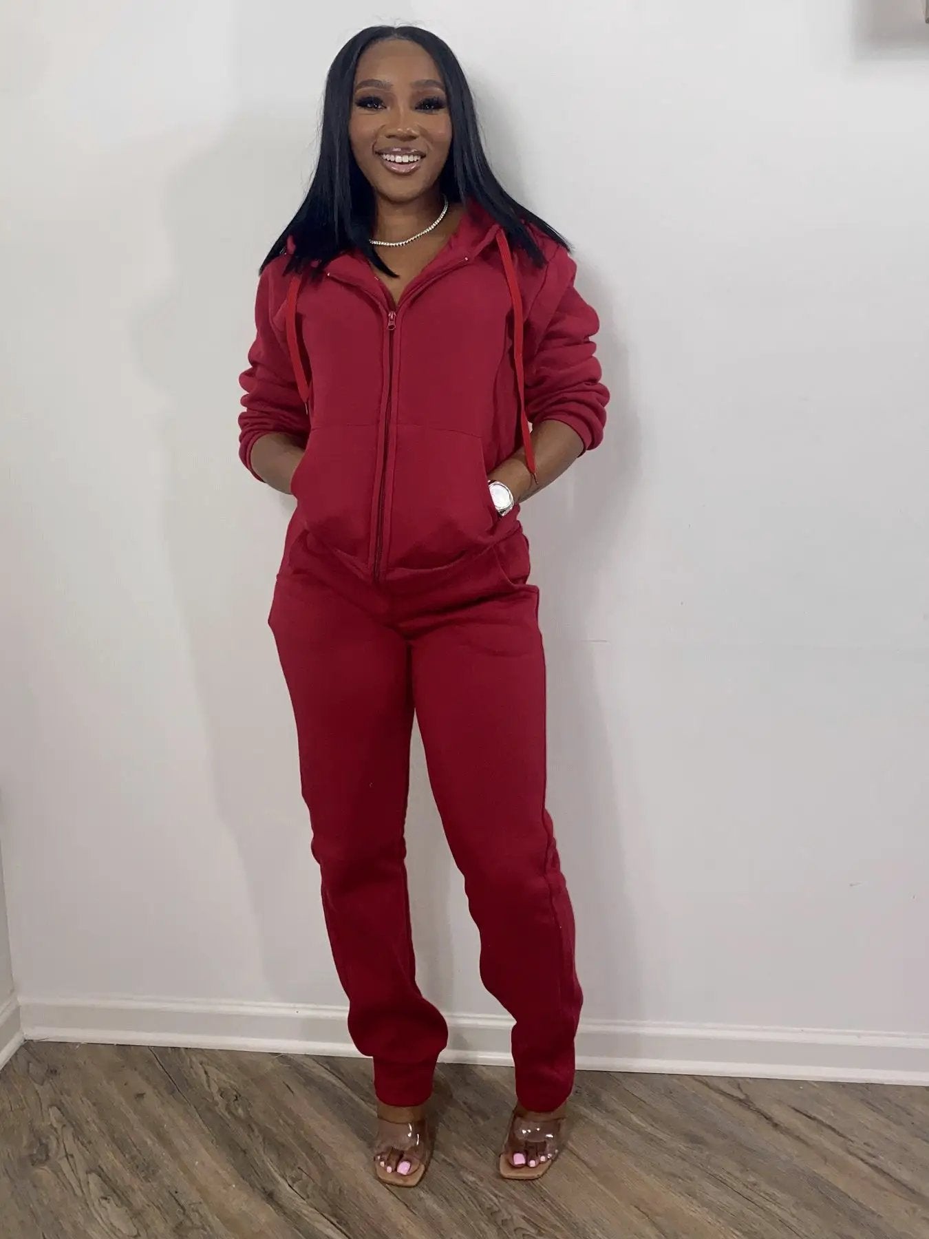 Women Sweatsuit Set 2 Piece Outfits Casual Hoodies Tops And Sweatpants Jogger Tracksuits Loose Trousers by GJG Denim