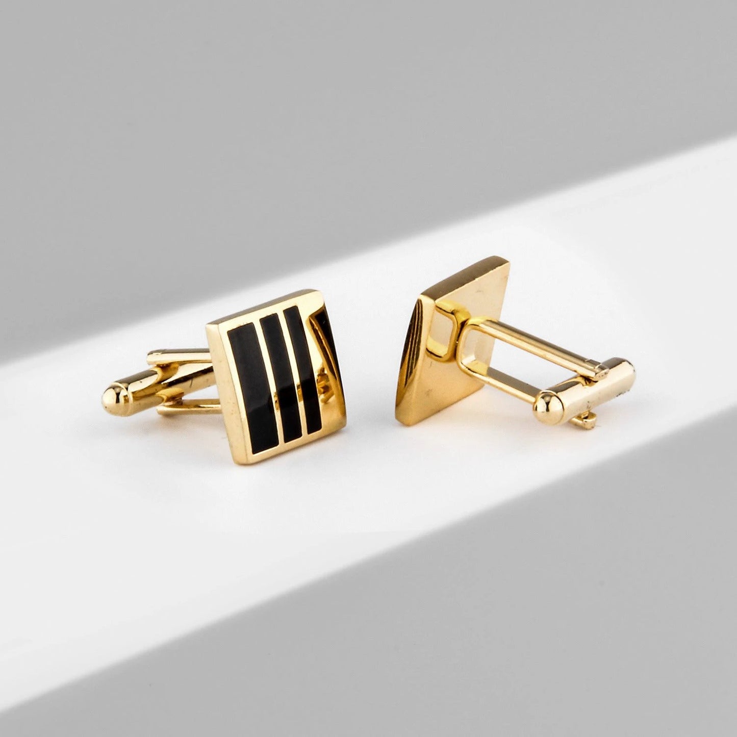 Enamel Gold Plated Copper Cufflinks For Men by GJG Denim