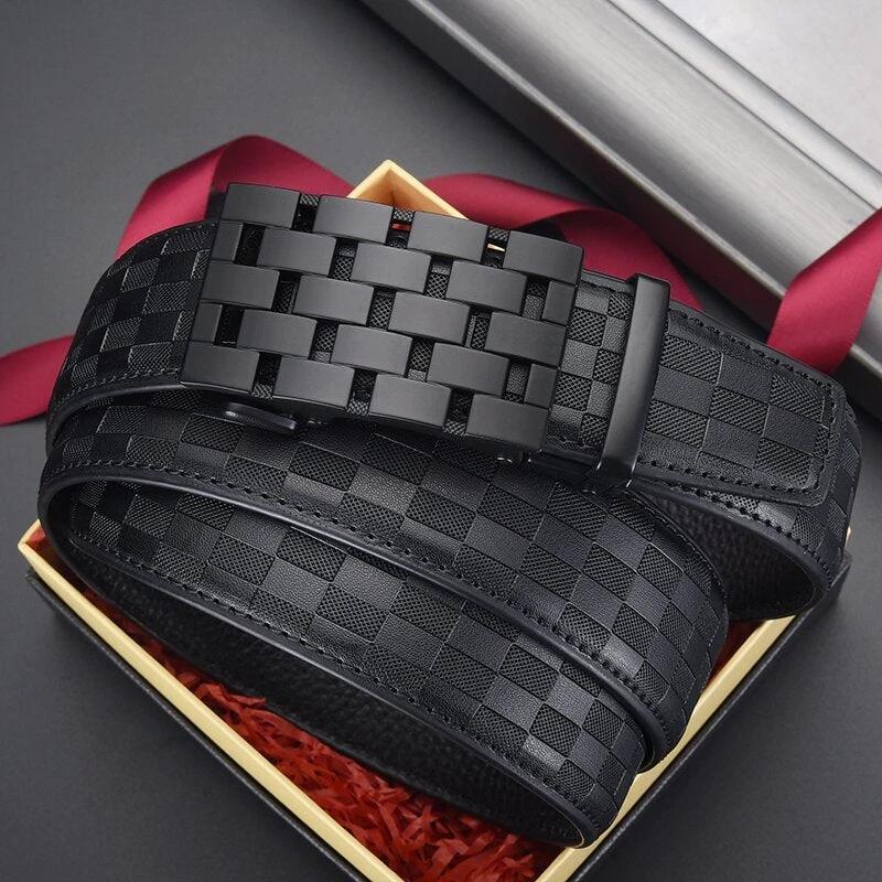 Men's Automatic Leather Buckle Belt by GJG Denim