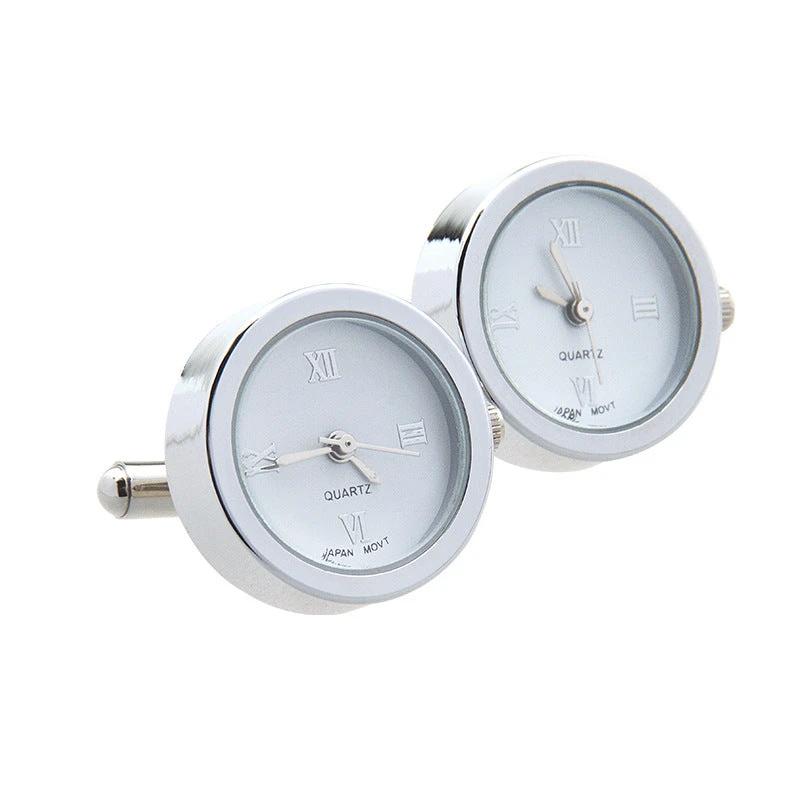 Stainless Steel Quartz Clock Cuff Links by GJG Denim