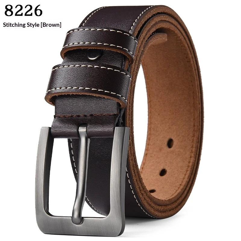 Vintage Genuine Cowhide Leather Men's Belt by GJG Denim